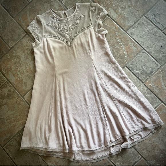 ⭐️BOGO FREE⭐️ MAURICE’S Sheer Top Trapeze Dress with Mesh Yoke Medium - Picture 5 of 12